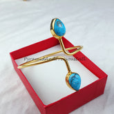 Turquoise bangle, gold plated handmade bangle, Women bangle, adjustable bangle, turquoise jewelry, boho gift